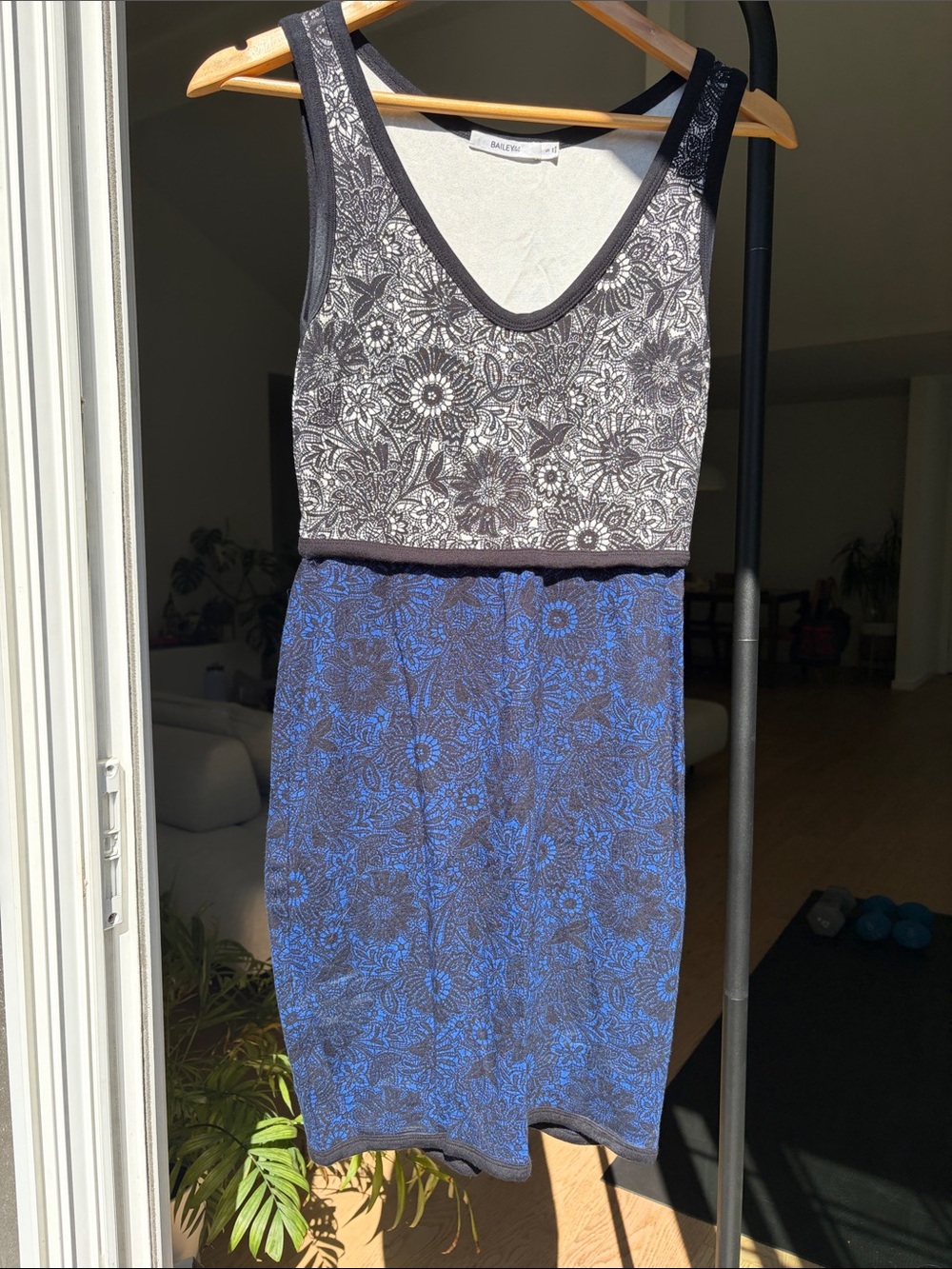 Anthropologie Blue & Black Stretchy Cocktail Dress – Perfect for Parties & More